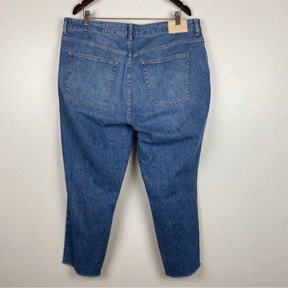 Everlane Plus Curvy Cheeky Straight Leg High Rise Jeans Raw Hem Size 35 NWOT - Picture 6 of 11